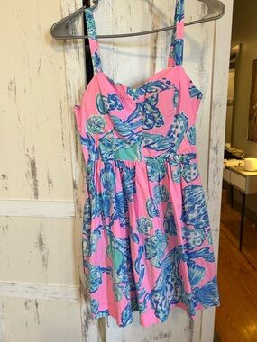 Lilly Pulitzer Pink Multicolor Seashell Print Sundress